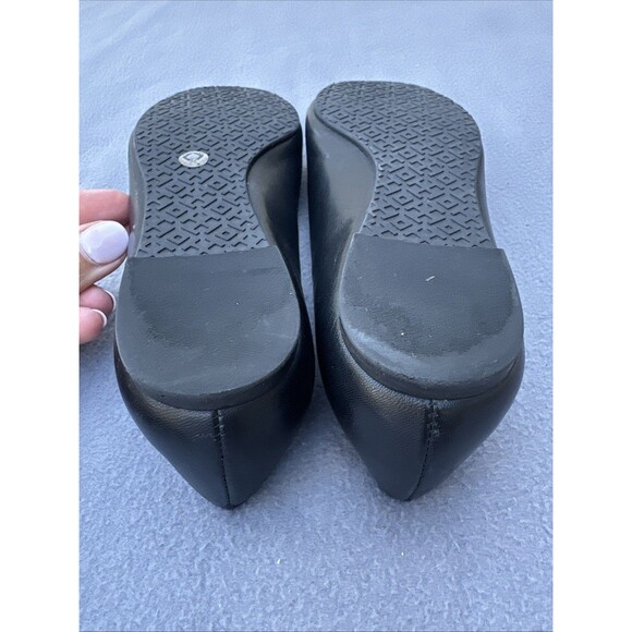 Tory Burch Lowell 2 Leather Ballet Flats Womens Size 7M Black Logo - Picture 7 of 9
